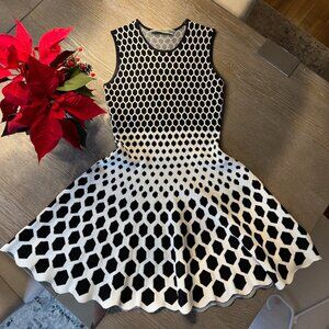 Mjolnir black and white patterned a-line dress size 2
